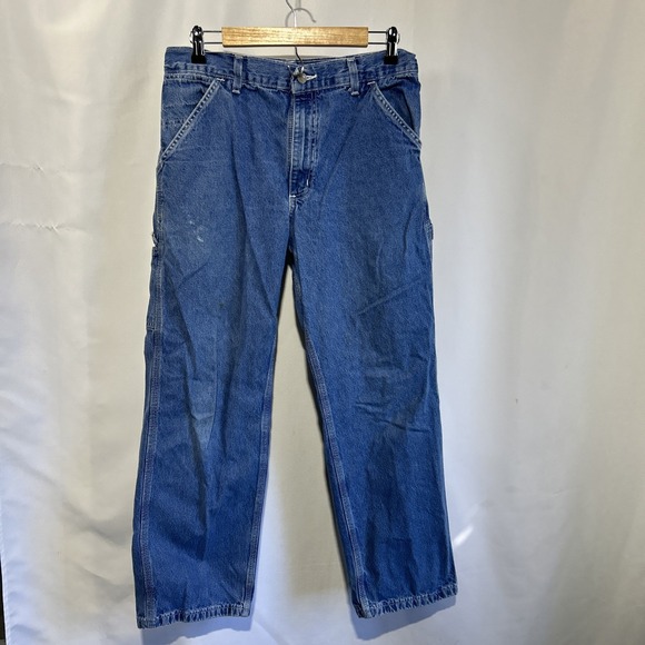 Carhartt Other - Carhartt B13 DST Mens 33 x 30 Blue Denim Carpenter Work Jeans Knee